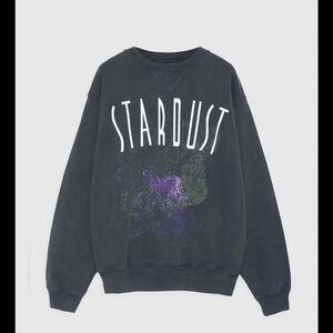 Anine Bing Ramona Sweatshirt Stardust in washed black size L